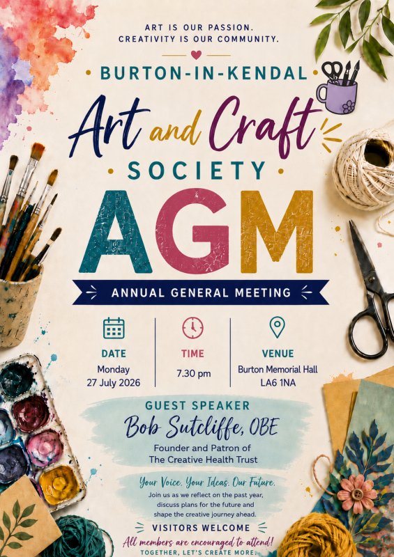 Burton Art and Craft Society AGM poster